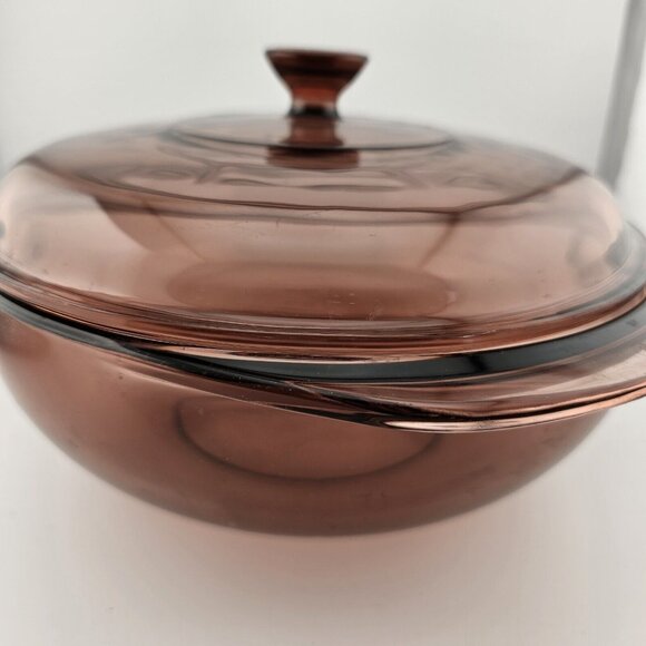 Pyrex Visions Cranberry Casserole Dish & Lid #024C Corning 2qt - Picture 4 of 16